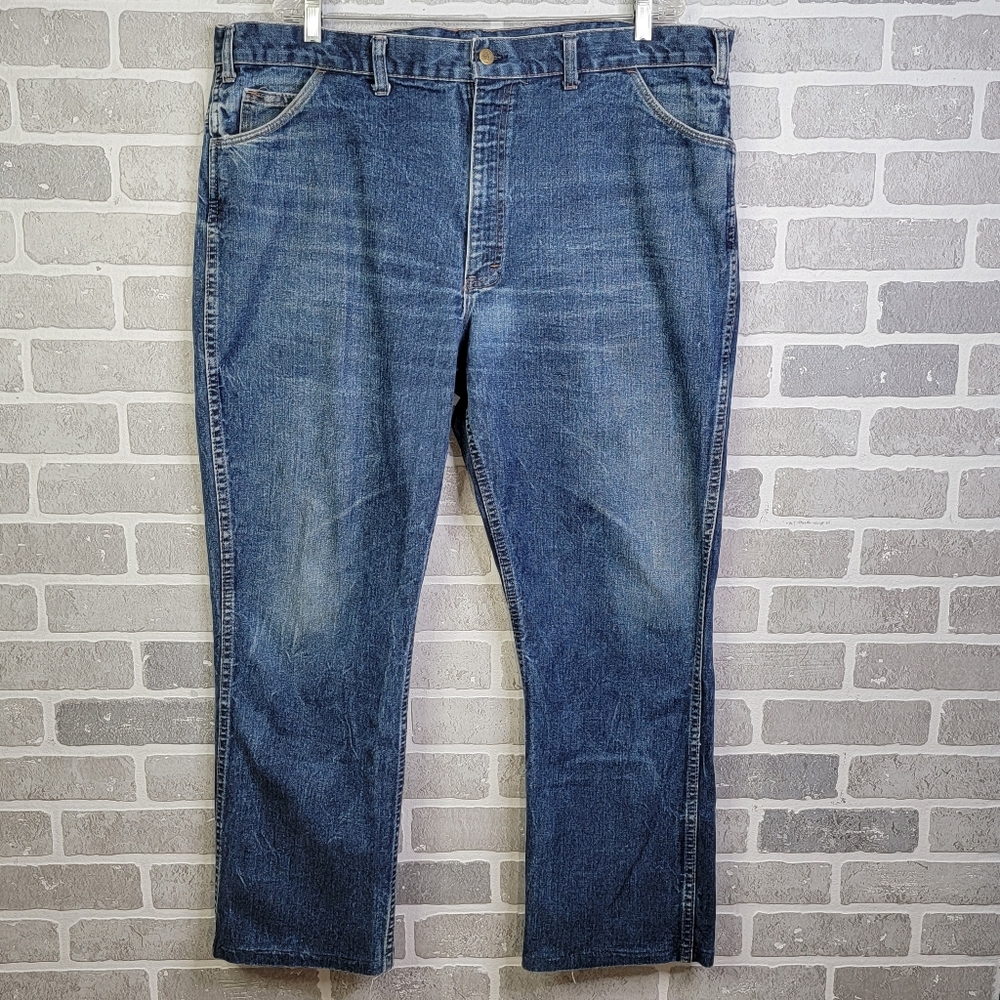 Saddle King Western Wear Flaired Leg Vintage Dark Wash Denim Jeans Altered